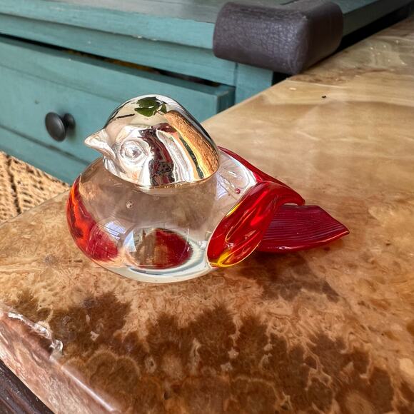 Murano Glass Bird with 925 Silver Head: Dogale